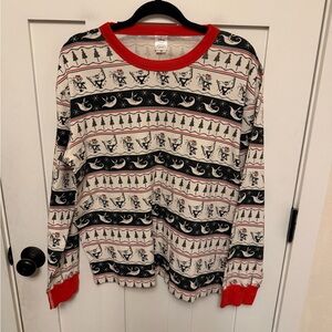 Hanna Andersson The Nightmare Before Christmas Fair Isle Long John pajama top XL
